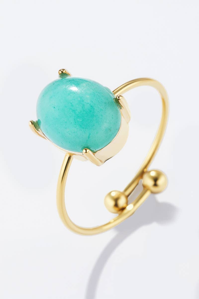 Bagues Amazonite Céleste en acier inoxydable JULIE