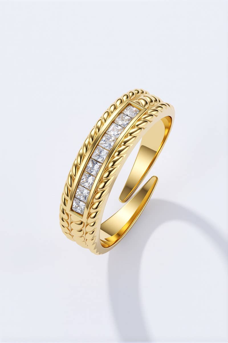 Bague Cristaux Impériale Dorée en acier inoxydable SARAH