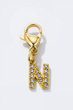 Charm alphabet scintillant en acier inoxydable