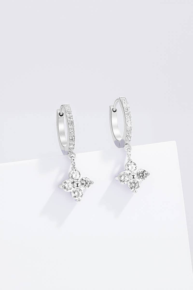 Boucles d'oreilles Fleur lumineuse en acier inoxydable ASHLEY
