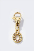 Charm alphabet scintillant en acier inoxydable