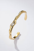 Bracelet jonc texturé avec cristal en acier inoxydable HARPER