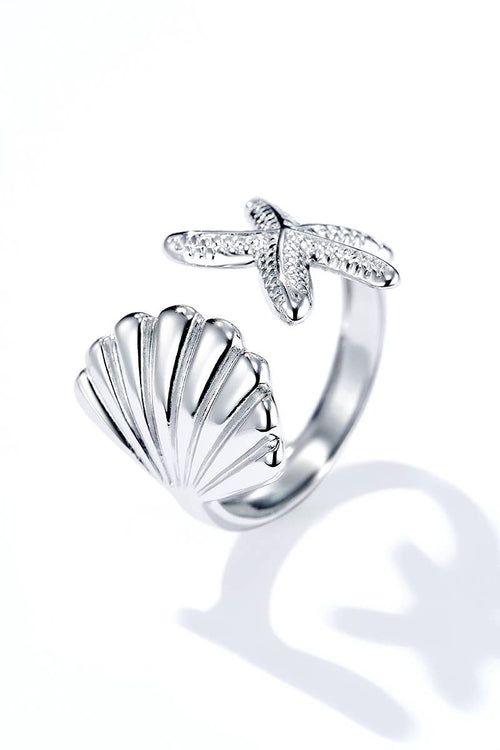 Bague coquillages en acier inoxydable SOPHIA