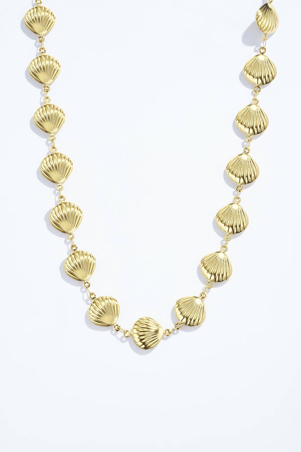 Collier coquillages dorés en acier inoxydable NOÉMIE