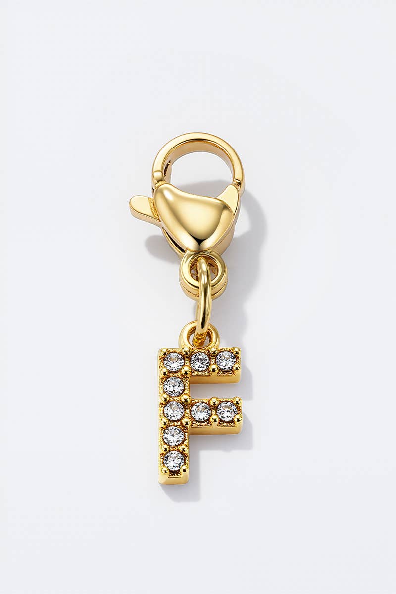 Charm alphabet scintillant en acier inoxydable