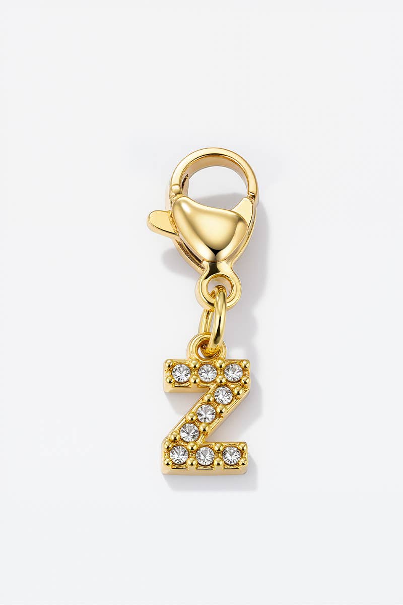 Charm alphabet scintillant en acier inoxydable