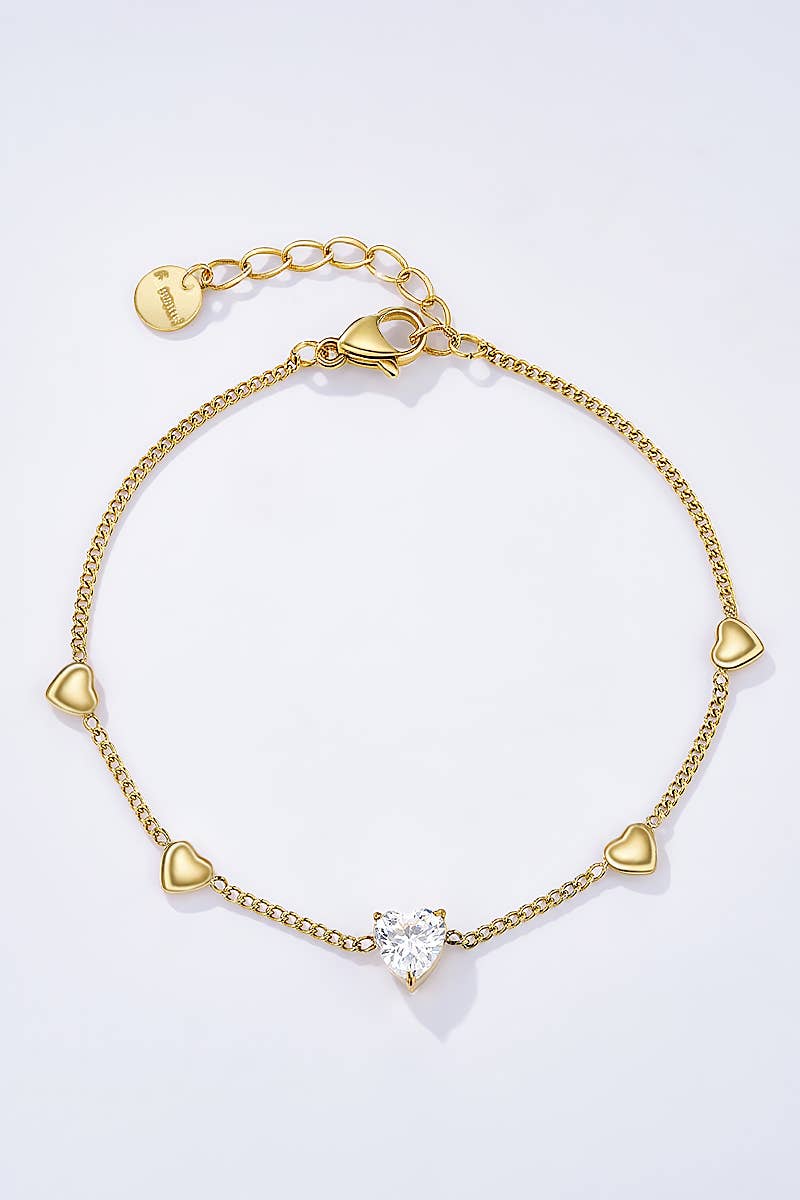 Bracelet Cœur Étincelant en acier inoxydable MANON