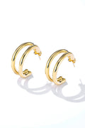 Boucles d'oreilles Double Créoles dorées en acier inoxydable LOUISE