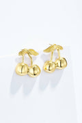 Boucles d'oreilles cerises dorées en acier inoxydable LUCY