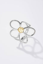 Bague fleur ajourée en acier inoxydable ZOE