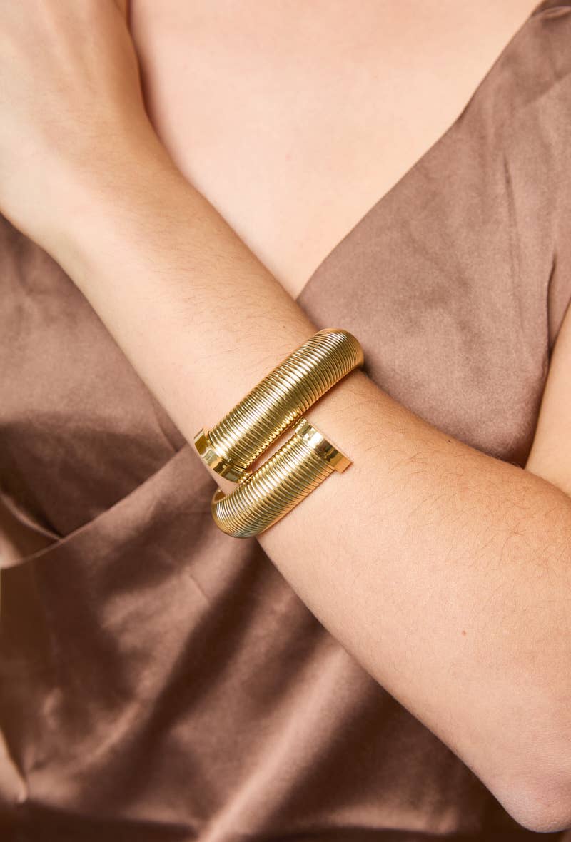 Bracelet jonc texturé en acier inoxydable FIONA