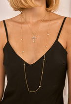 Collier croix scintillante en acier inoxydable GRACE