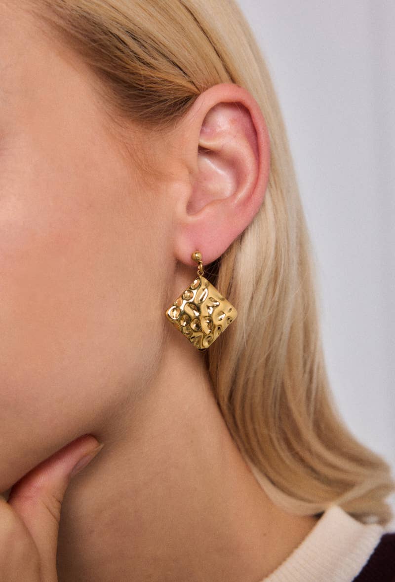 Boucles d'oreilles Reflets Dorés en acier inoxydable PAULINE