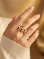 Bague Éclat du Soleil en acier inoxydable AMBER
