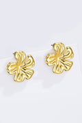 Boucles d'oreilles Fleur Dorée en acier inoxydable REBECCA