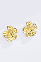 Boucles d'oreilles Fleur Dorée en acier inoxydable REBECCA