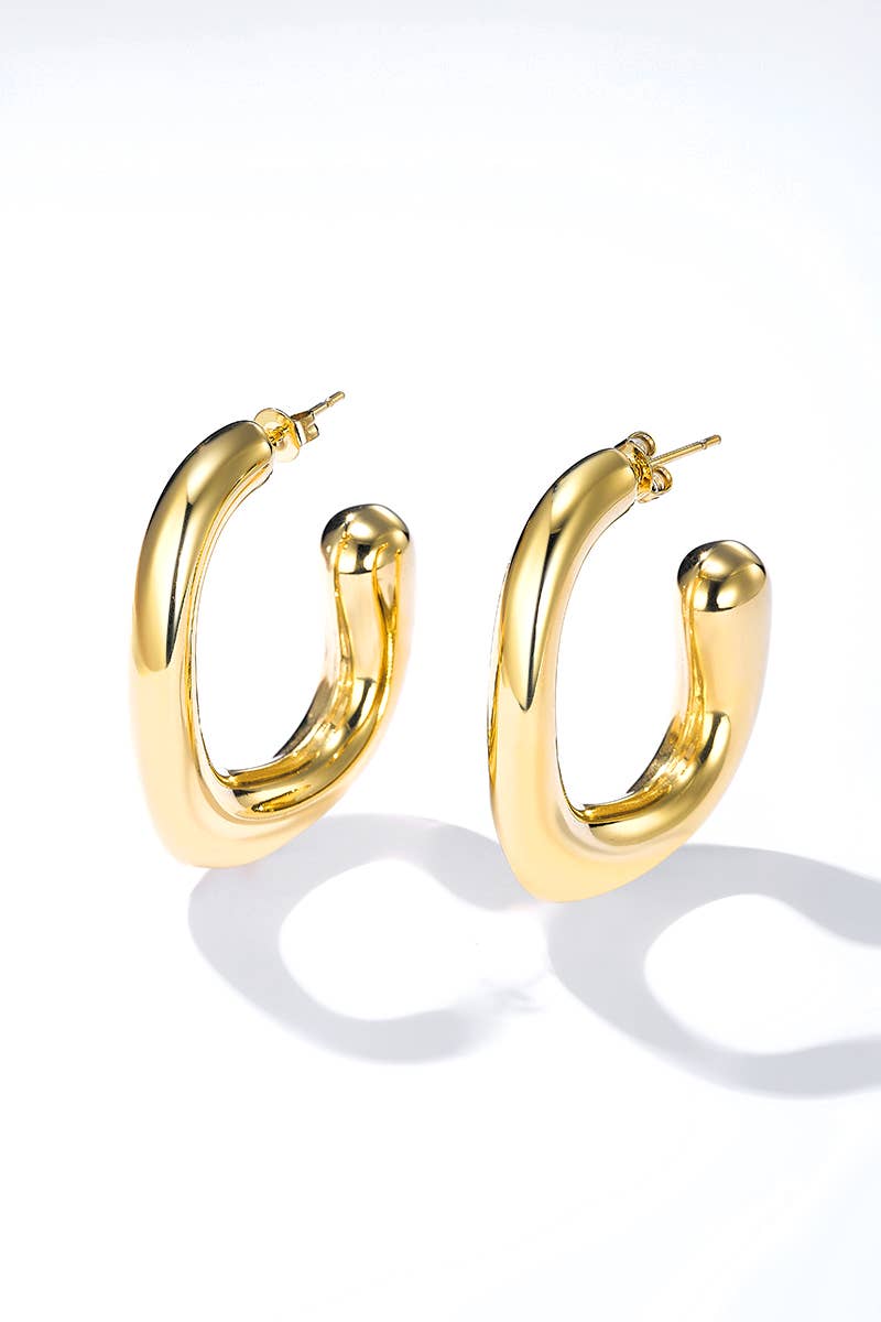 Boucles d'oreilles créoles intemporelles en acier inoxydable ASHLEY