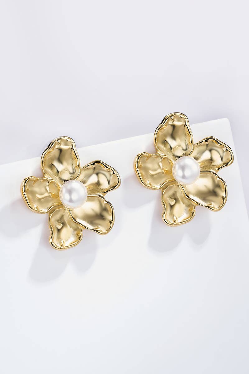 Boucles d'oreilles Pétales d’Or en acier inoxydable BROOKE