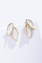 Boucles d'oreilles Feuilles Nacrées en acier inoxydable MARIE