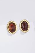 Boucles d'oreilles ovales ambré en acier inoxydable ZOÉ