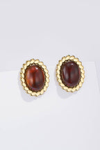 Boucles d'oreilles ovales ambré en acier inoxydable ZOÉ