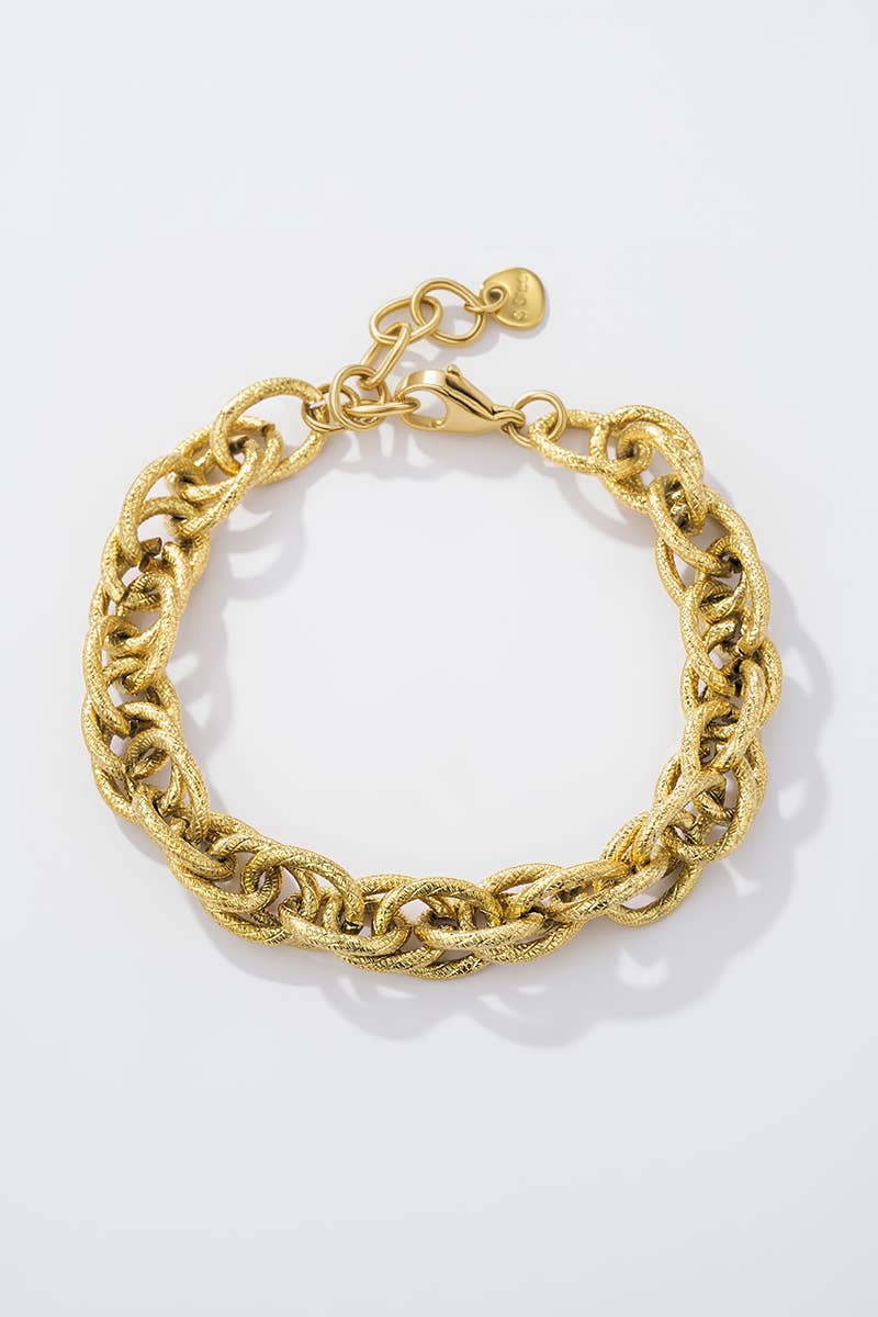 Bracelet gourmette moderne en acier inoxydable EVELYN