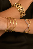 Bracelet jonc ondulé en acier inoxydable ISLA