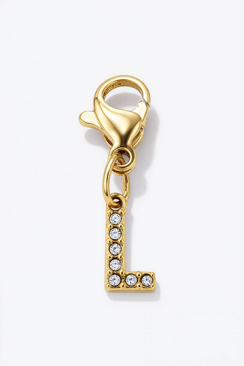Charm alphabet scintillant en acier inoxydable