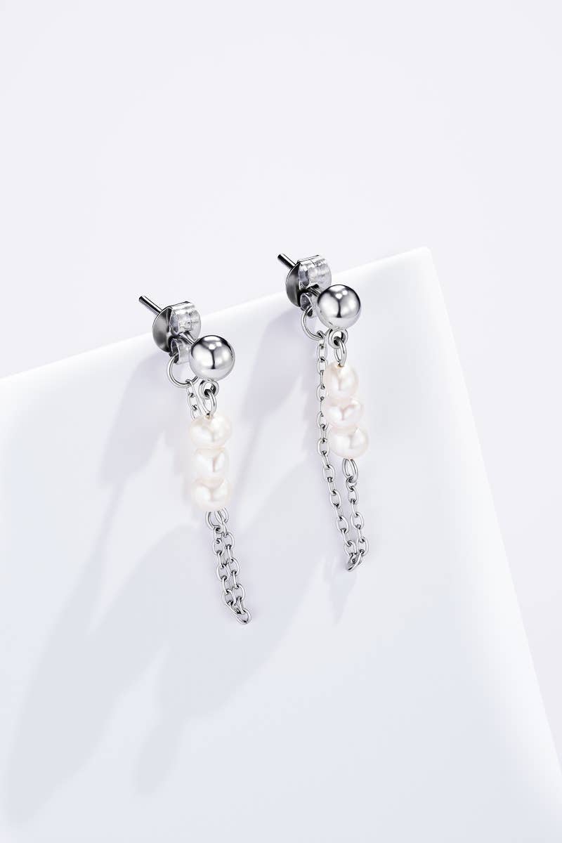 Boucles d'oreilles Perles Bohèmes en acier inoxydable VICTORIA