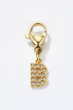 Charm alphabet scintillant en acier inoxydable