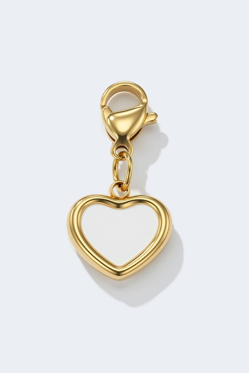 Charm breloque cœur blanc en acier inoxydable SOPHIA