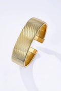 Bracelet manchette texturé en acier inoxydable ÉLODIE