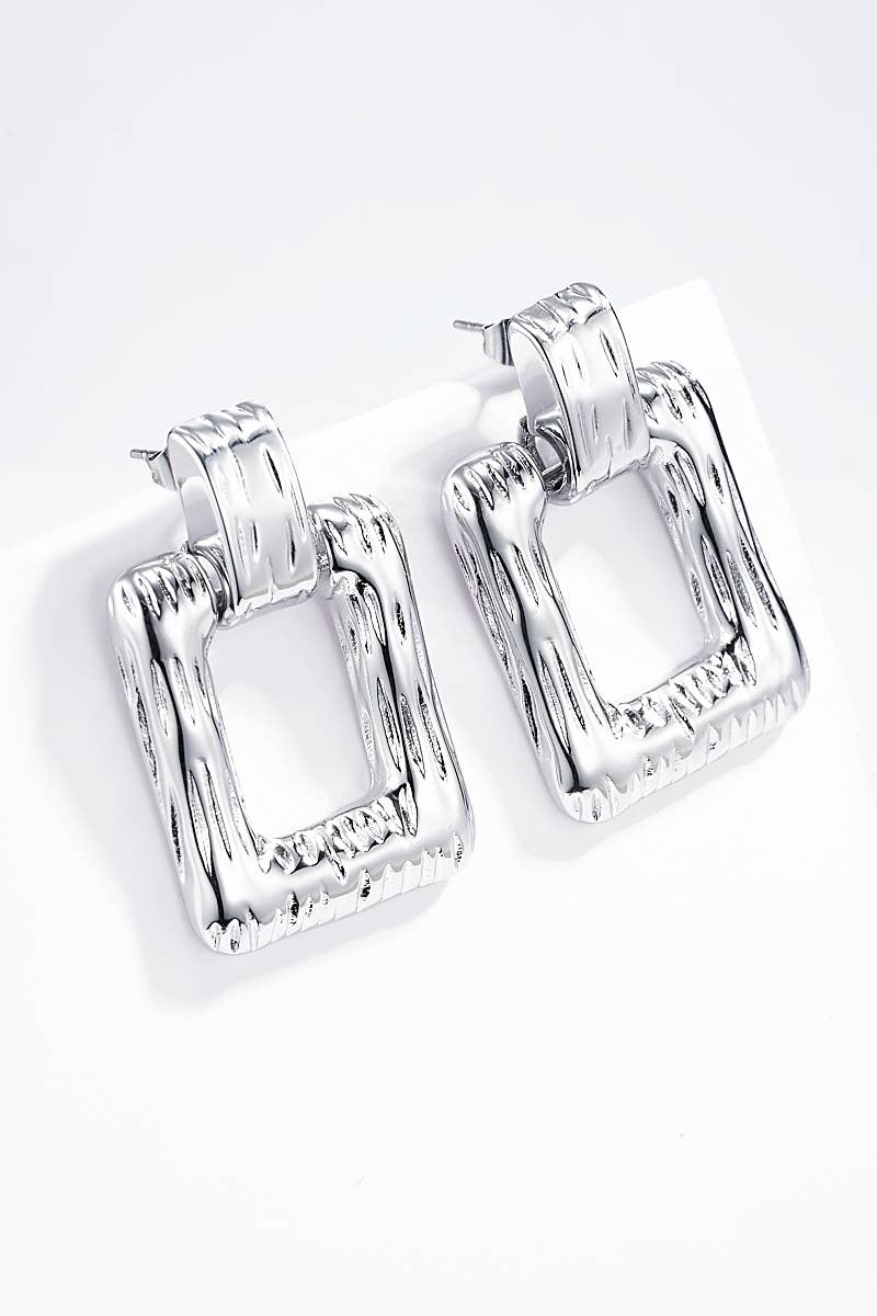 Boucles d'oreilles Carré Doré en acier inoxydable MARIE