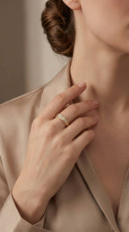 Bague Cristaux Impériale Dorée en acier inoxydable SARAH