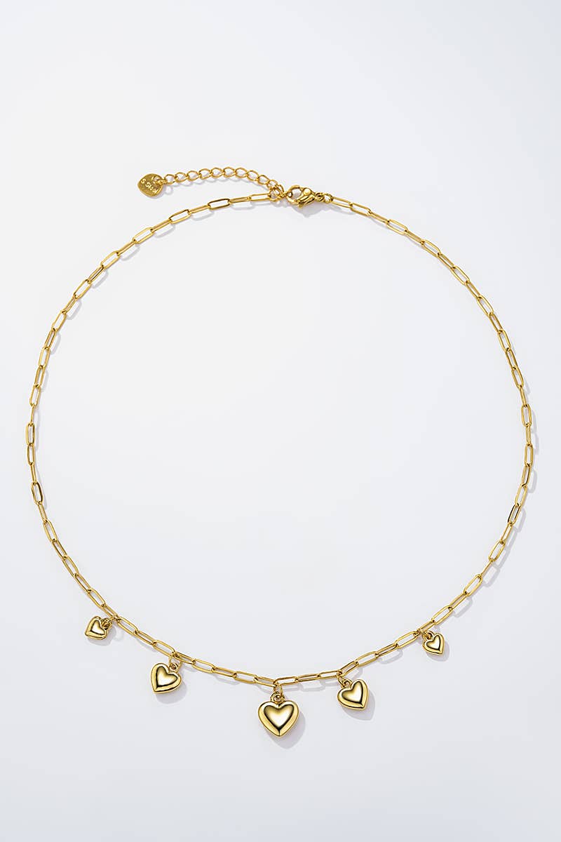 Collier breloques cœurs en acier inoxydable ZOÉ