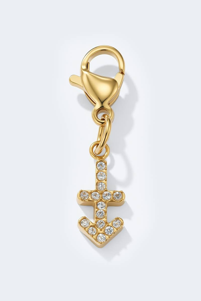 Charm signe du zodiaque scintillant en acier inoxydable