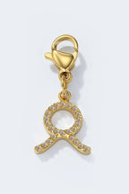 Charm signe du zodiaque scintillant en acier inoxydable
