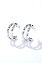 Boucles d'oreilles Double Créoles dorées en acier inoxydable LOUISE