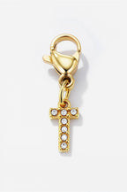 Charm alphabet scintillant en acier inoxydable