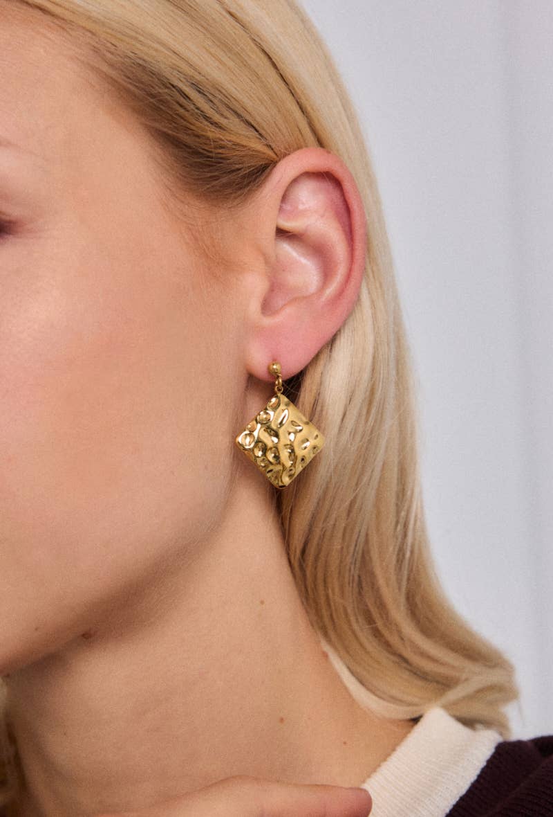 Boucles d'oreilles Reflets Dorés en acier inoxydable PAULINE