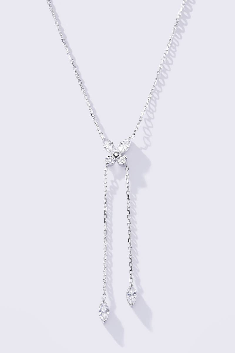 Collier papillon scintillant en acier inoxydable ABIGAIL