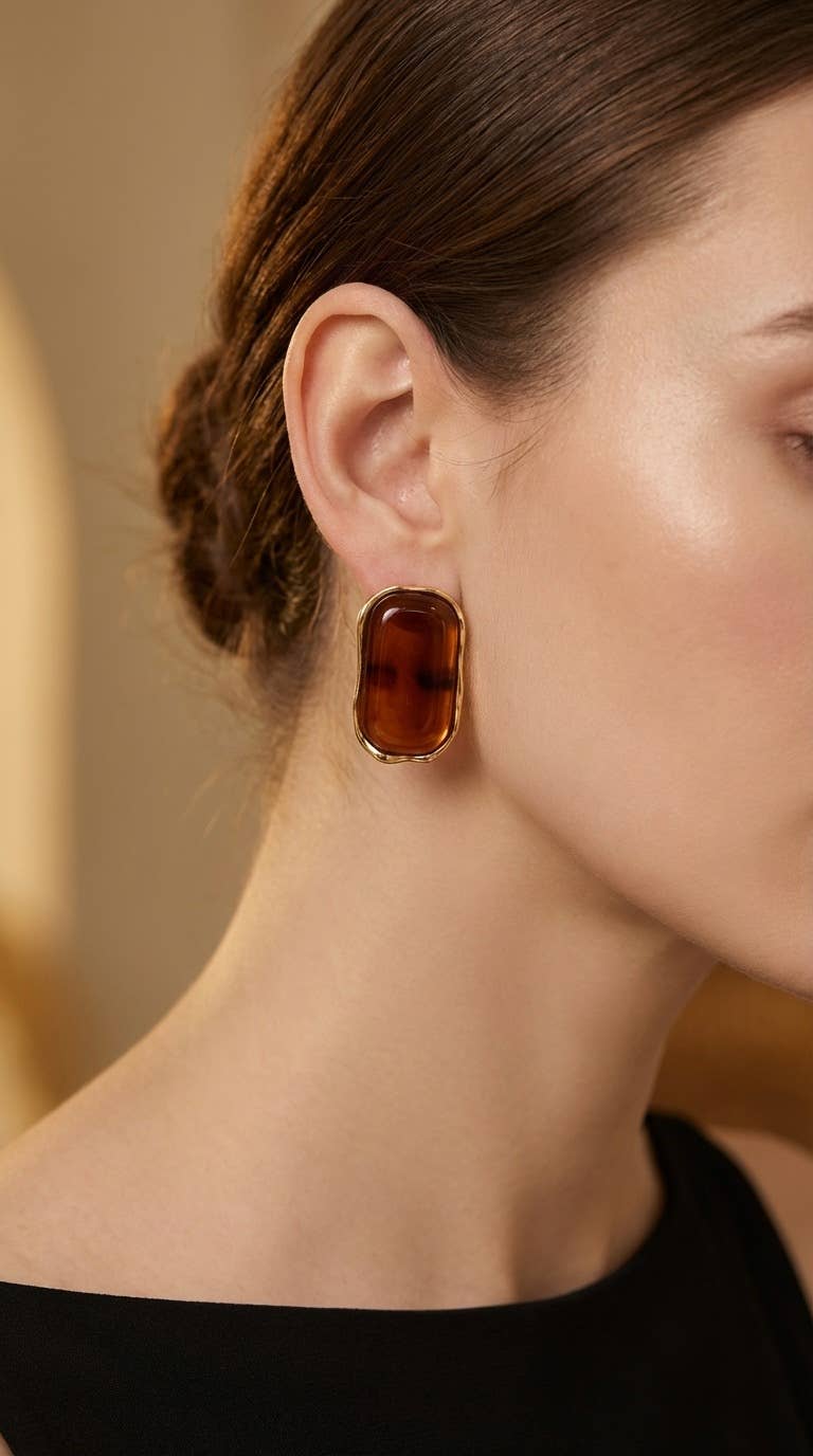 Boucles d'oreilles Rectangle Chic en acier inoxydable LAUREN