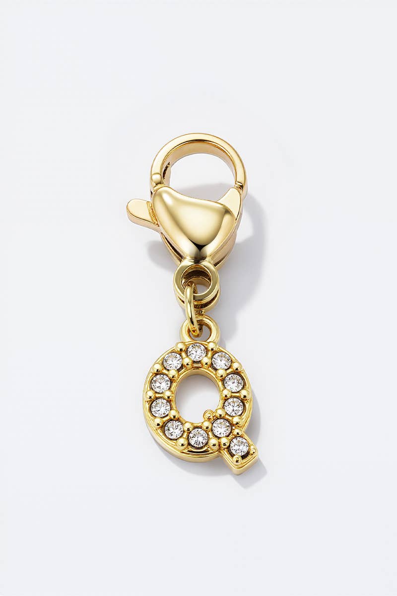 Charm alphabet scintillant en acier inoxydable