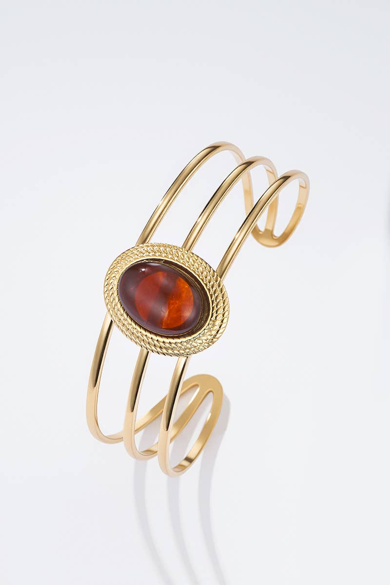 Bracelet jonc élégance Ambre en acier inoxydable MANON