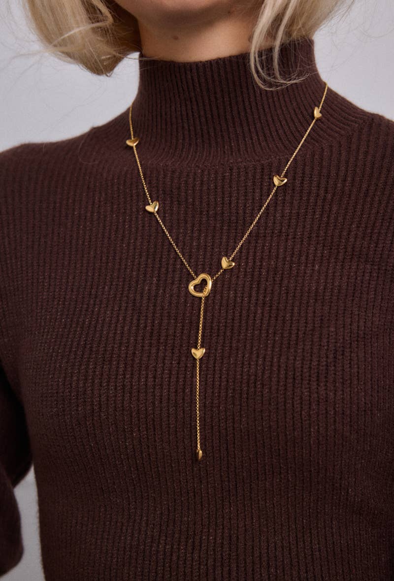 Collier Cœurs entrelacés en acier inoxydable ESTELLE