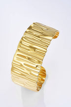 Bracelet jonc Écorce Dorée en acier inoxydable EVELYN