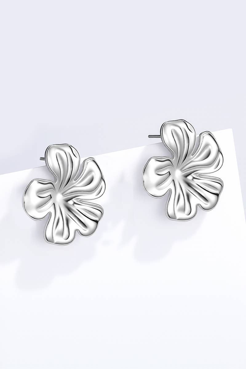 Boucles d'oreilles Fleur Dorée en acier inoxydable REBECCA