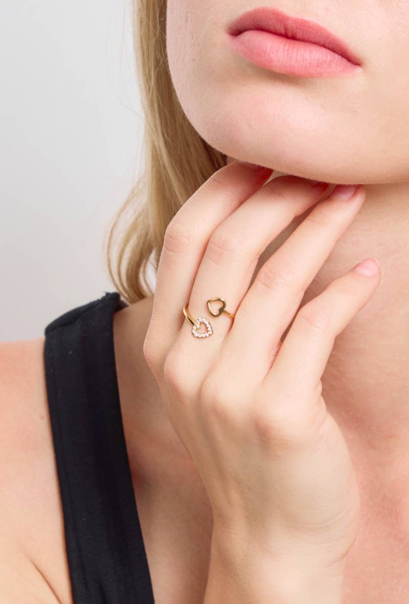 Bague cœur en acier inoxydable PAIGE