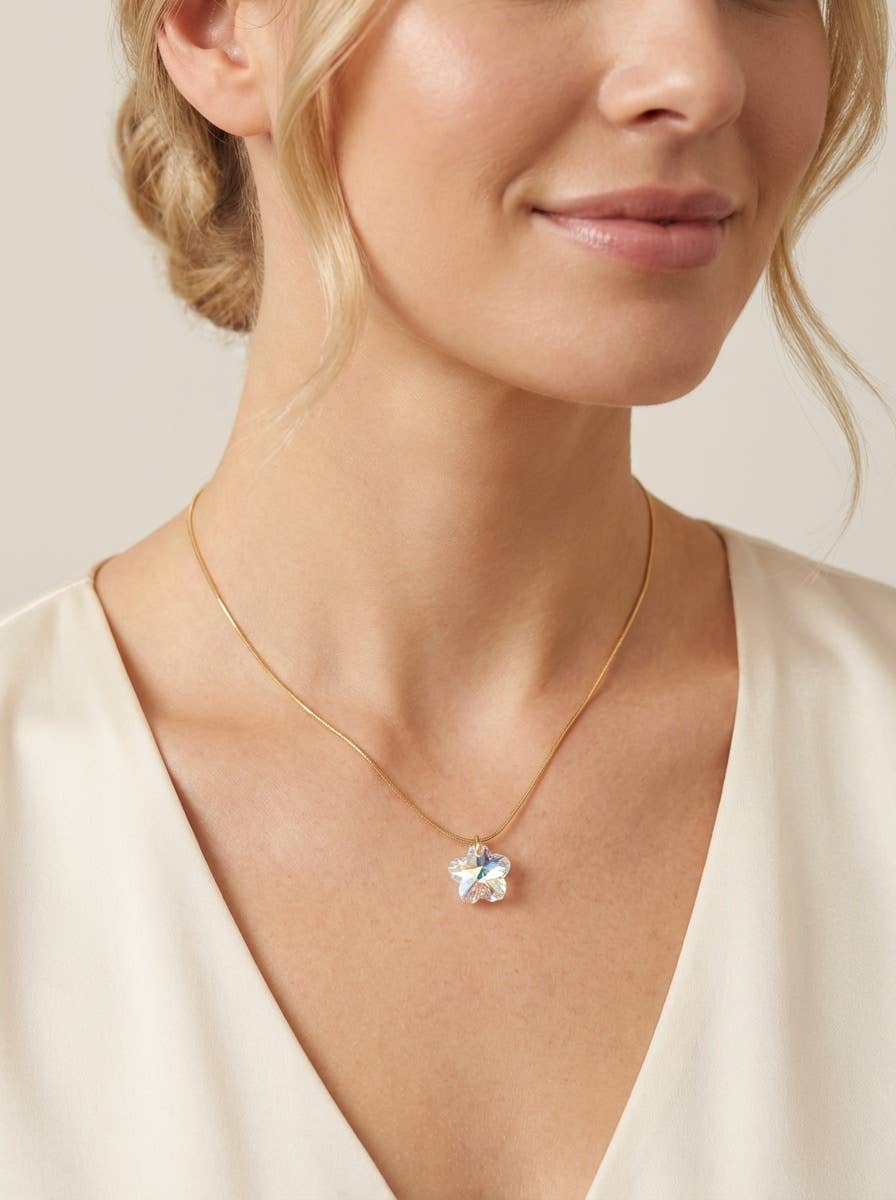 Collier Fleur de Cristal en acier inoxydable SOPHIA