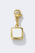 Charm breloque carré blanc en acier inoxydable PHOEBE